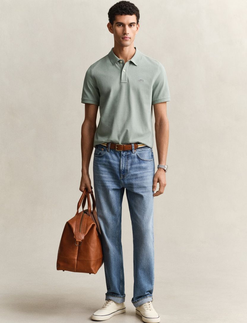 polo groen met 2 knopen Gantd