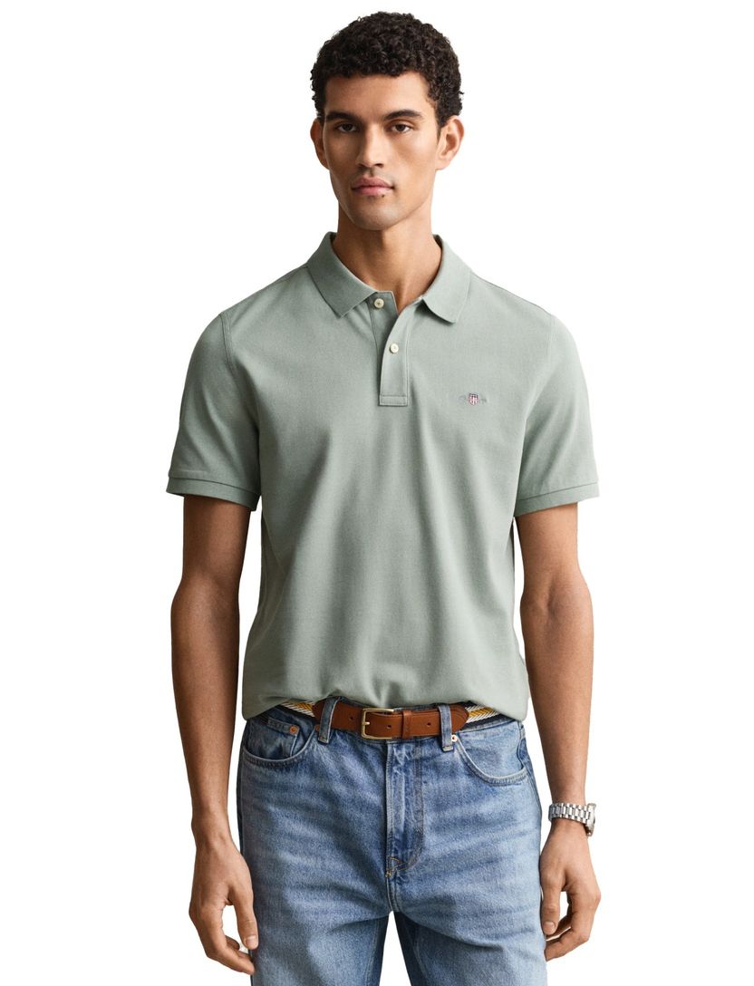 polo groen met 2 knopen Gantd