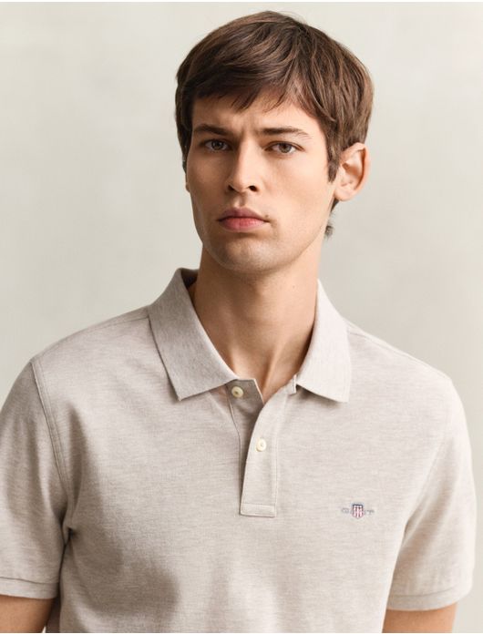 Gant polo beige effen katoen