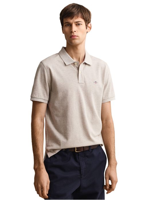 Gant polo beige effen katoen