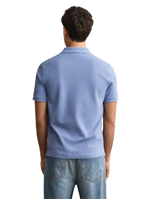 Blauw polo 2-knoops Gant