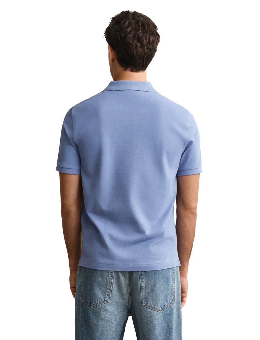 gant polo blauw korte mouw