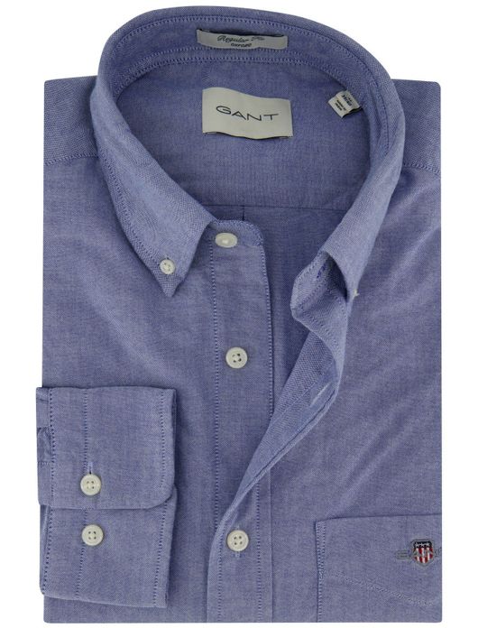 Gant regular fit overhemd blauw borstzak