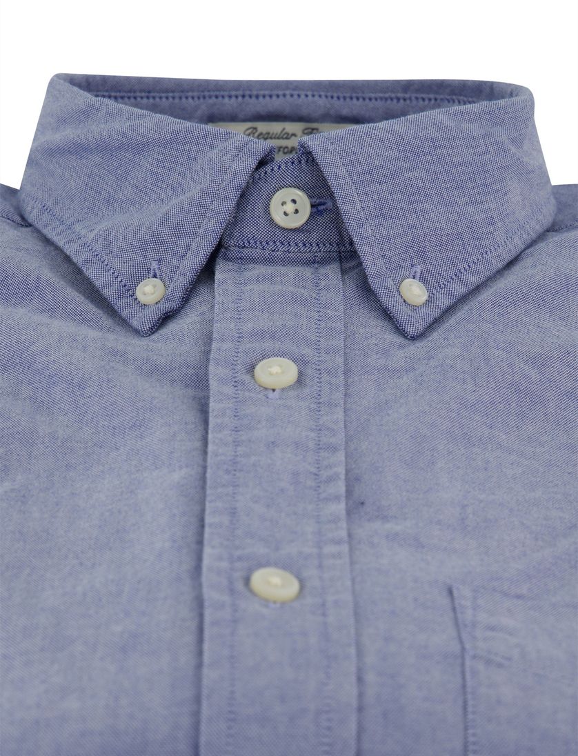 overhemd blauw Gant regular fit borstzak button down boord