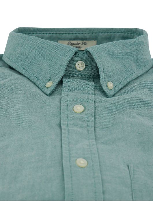 Gant overhemd korte mouw groen Regular Fit