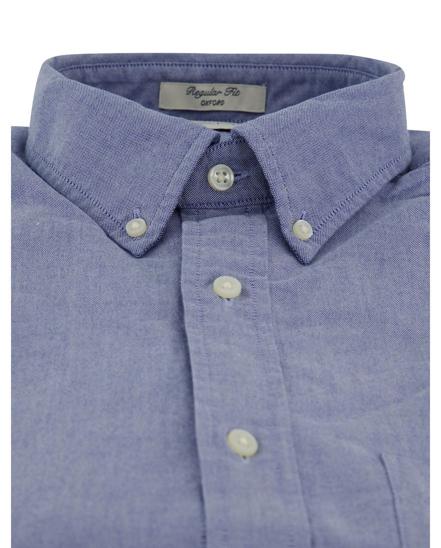 Gant overhemd korte mouw blauw Regular Fit button-down collar