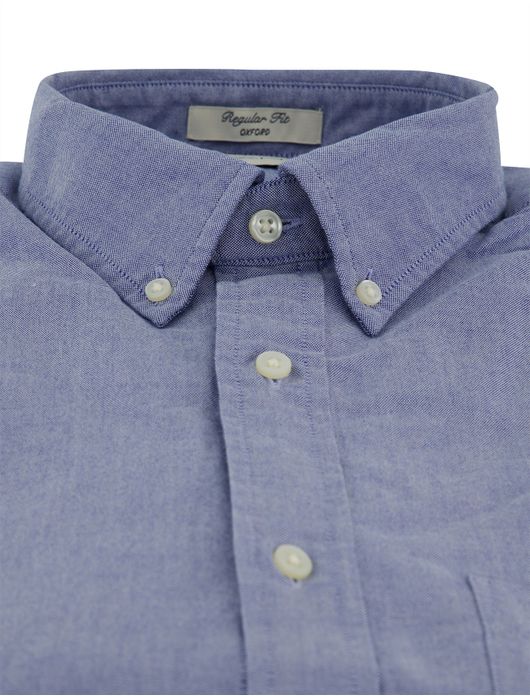 Gant overhemd korte mouw blauw Regular Fit