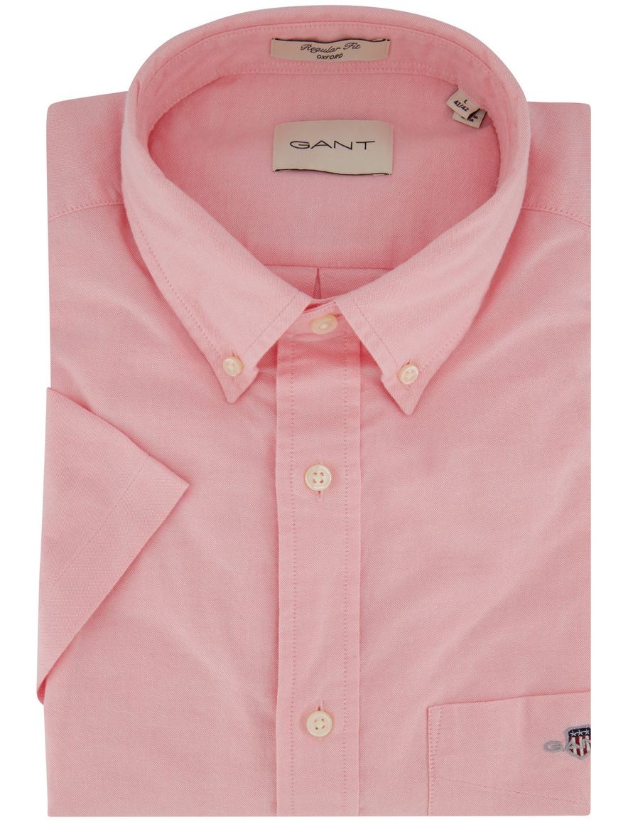 Gant regular fit overhemd korte mouw roze