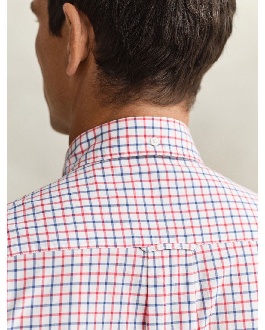 Gant overhemd rood geruit katoen