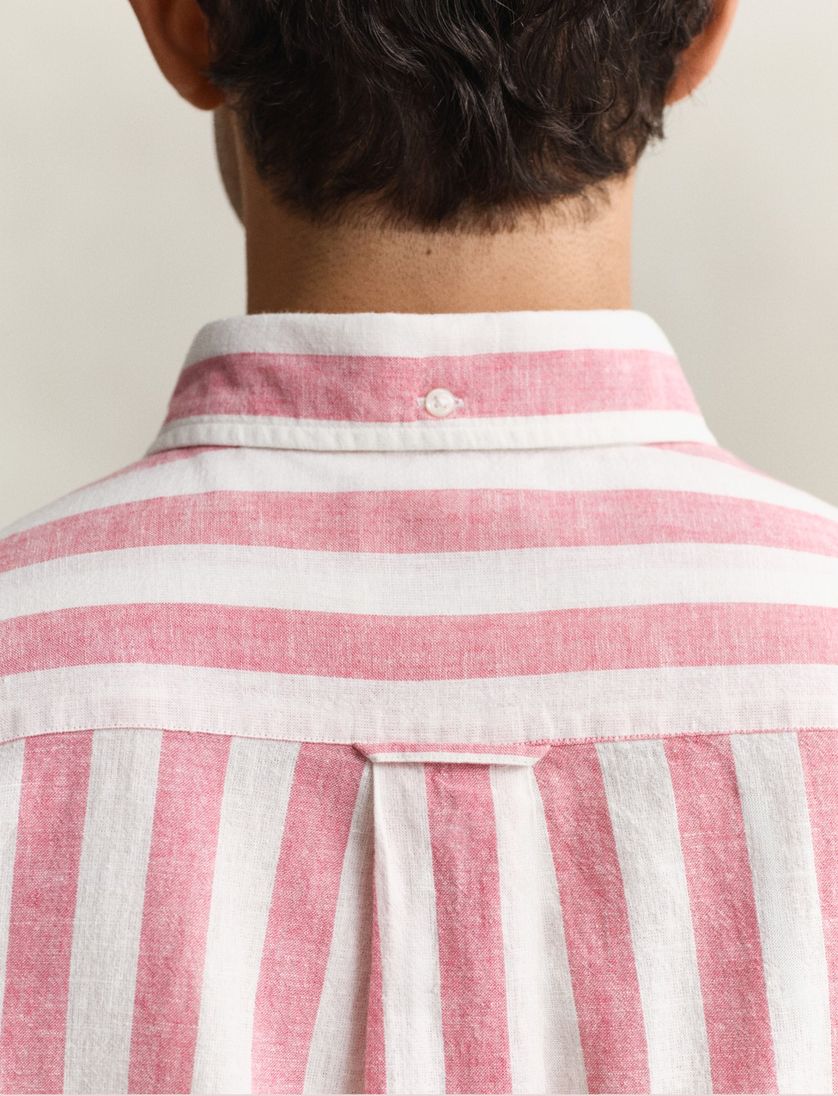 Gant overhemd streepjes roze normale fit linnen