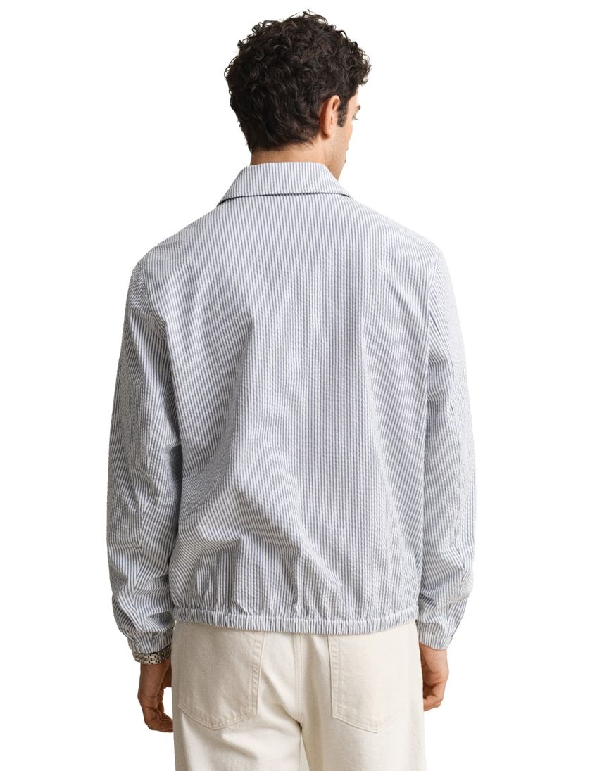 Gant vest lichtblauwe strepen katoen normale fit