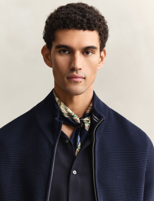 Gant vest donkerblauw katoen effen