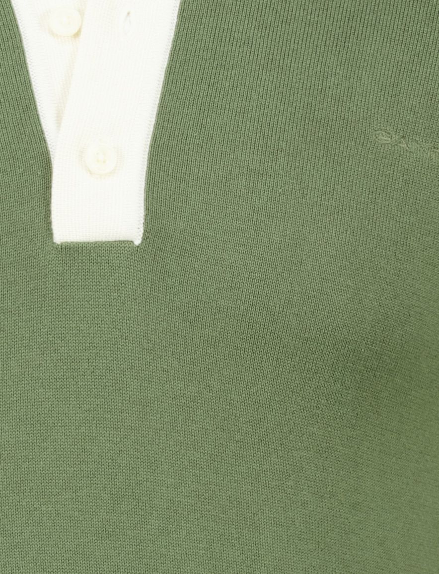 Poloshirt groen Gant witte boord modal