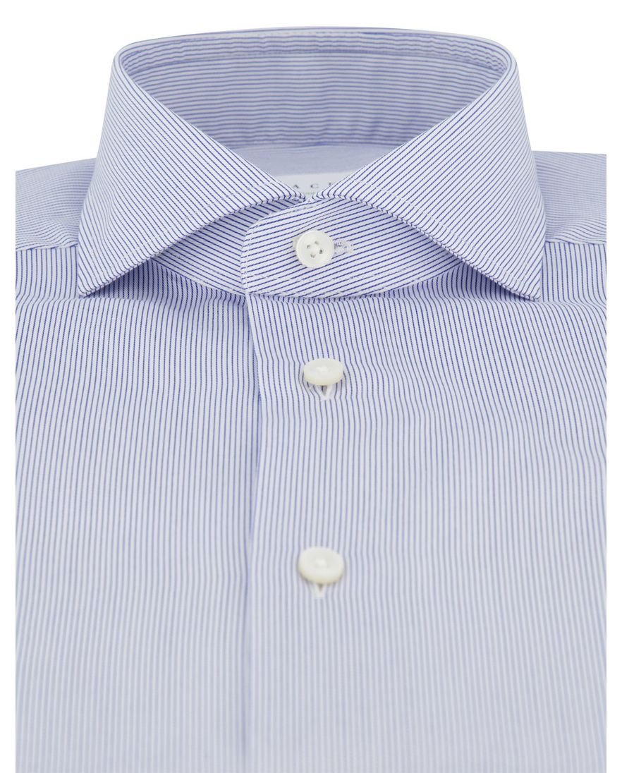 Xacus Tailor Fit overhemd blauw gestreept