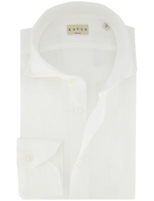 Xacus Xacus overhemd wit linnen normale fit cutaway boord