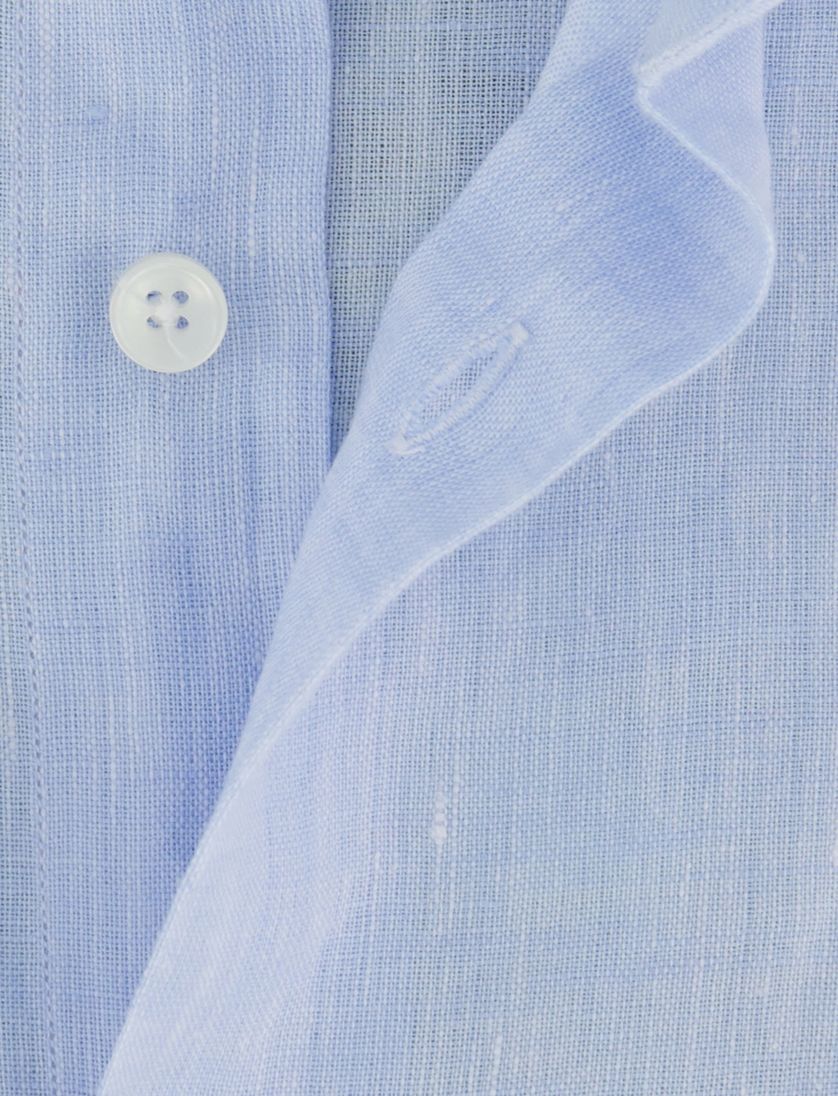 overhemd Xacus lichtblauw printje normale fit linnen