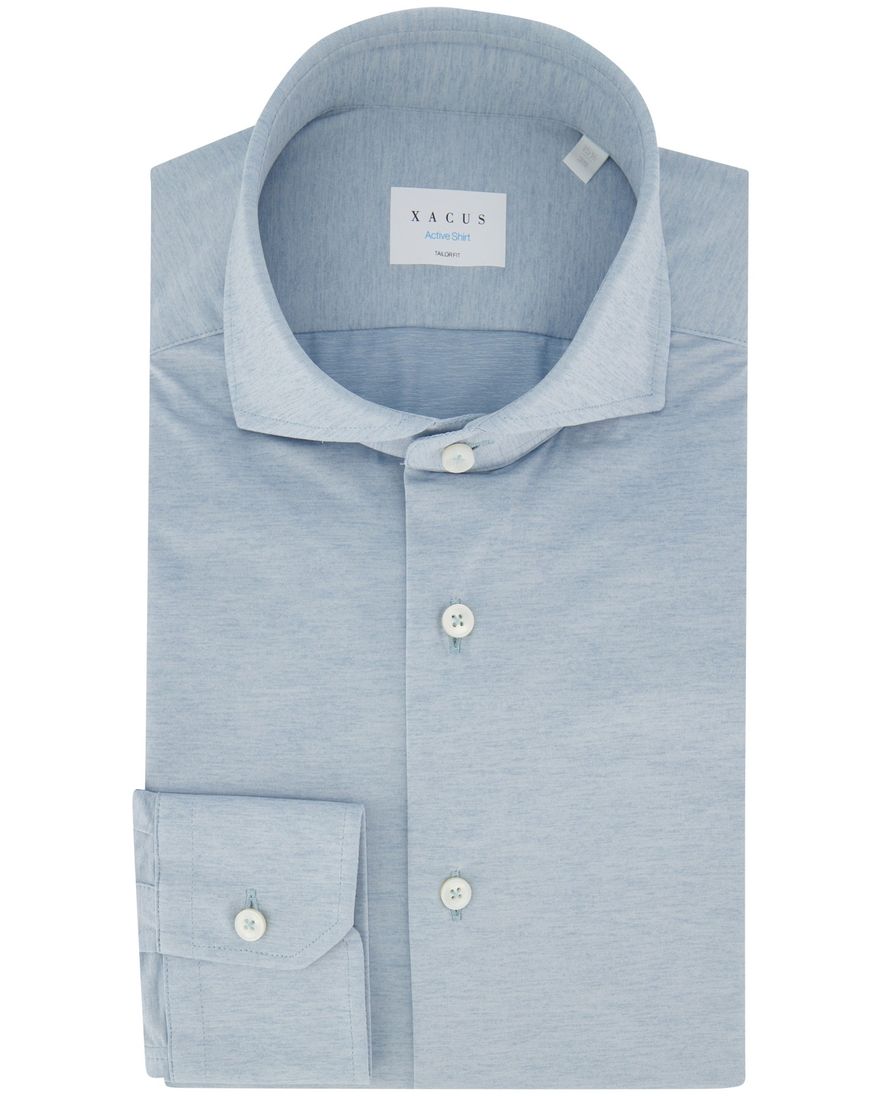 Xacus overhemd lichtblauw normale fit
