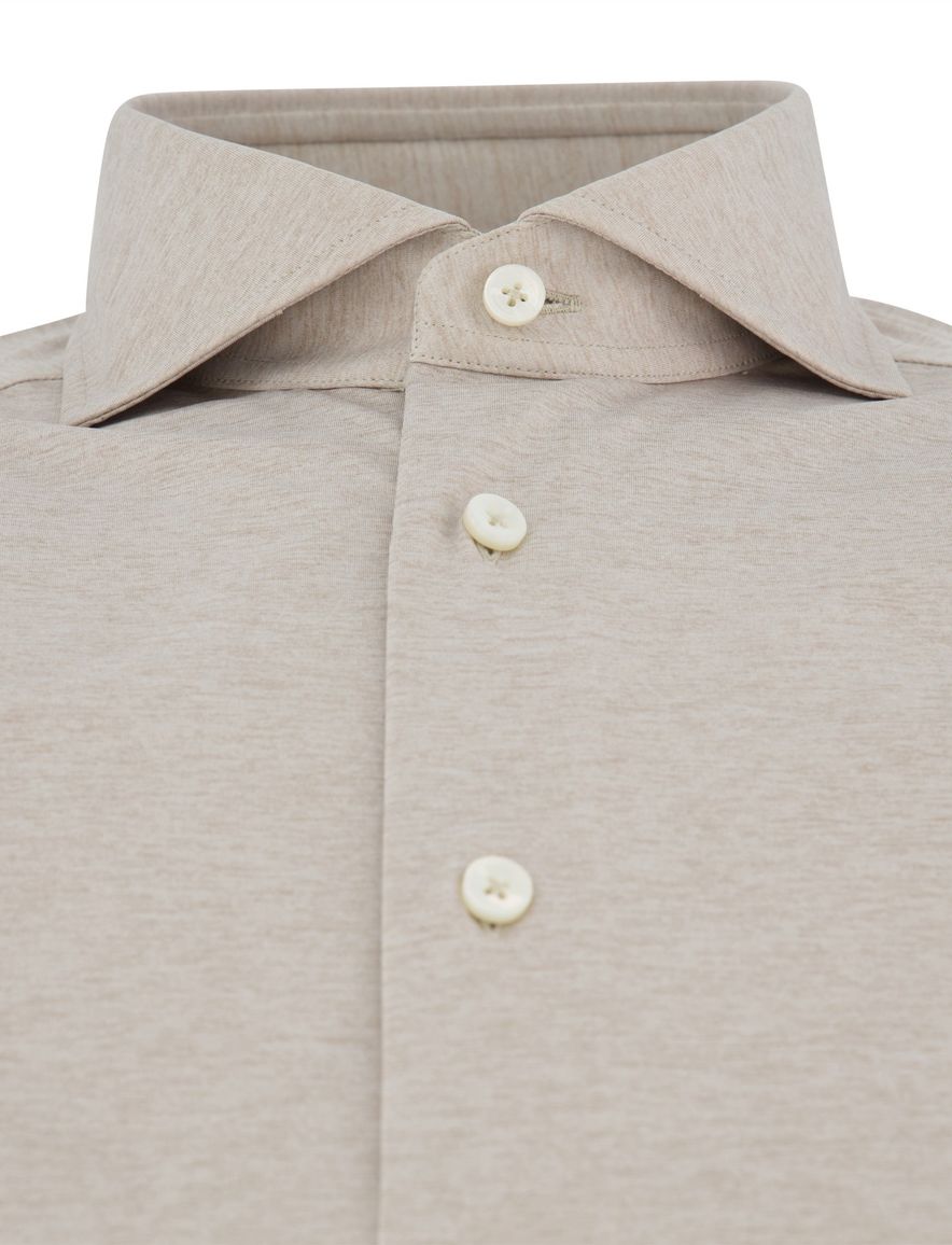 Xacus overhemd beige normale fit cutaway boord