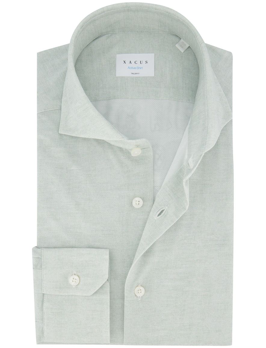 Xacus overhemd lichtgroen normale fit cutaway