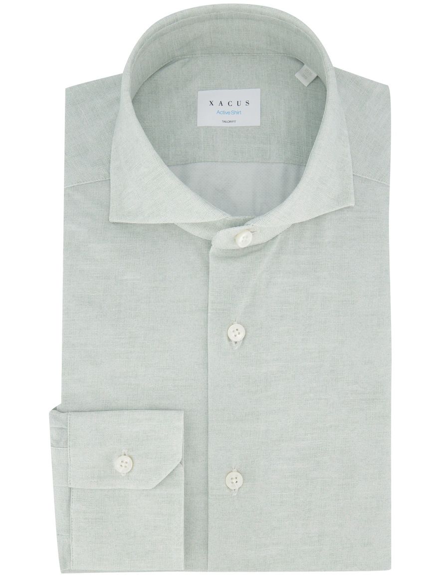 Xacus overhemd lichtgroen normale fit cutaway