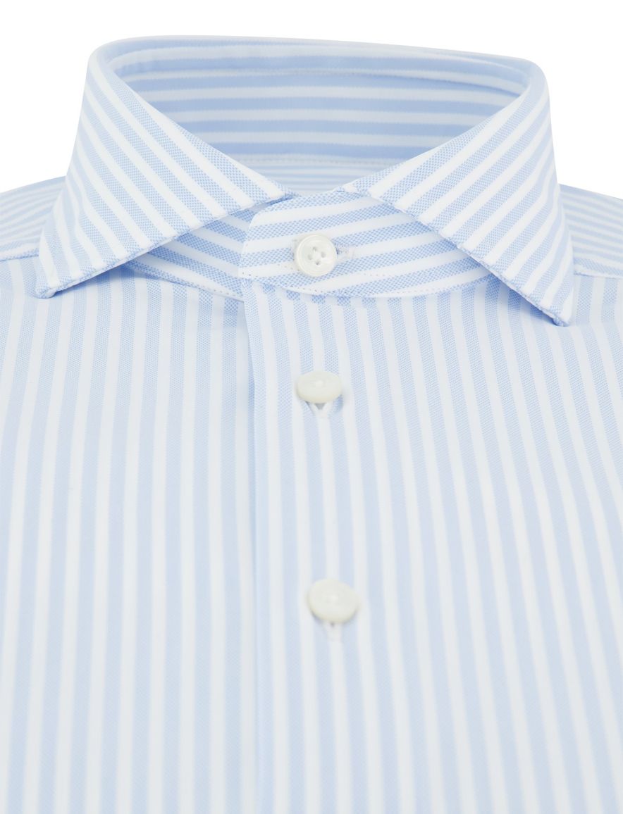 Xacus overhemd lichtblauw gestreept