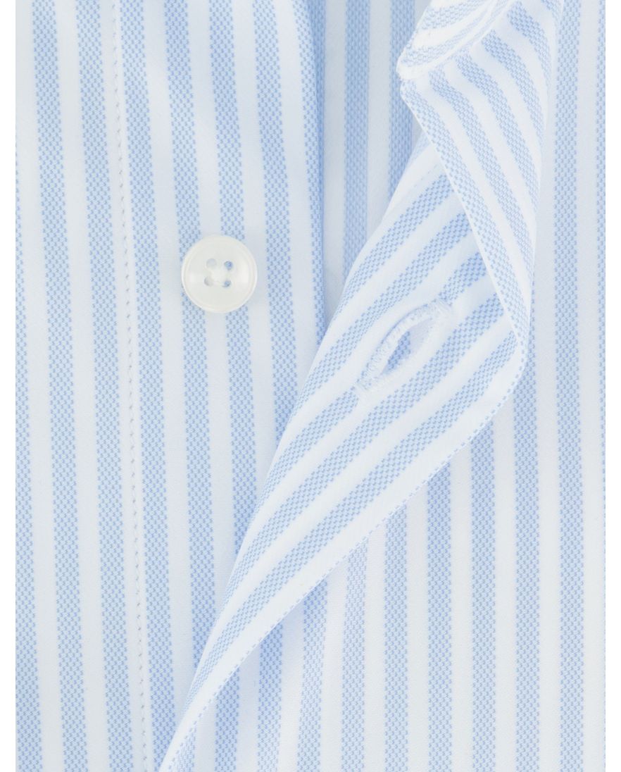 Xacus overhemd lichtblauw gestreept normale fit
