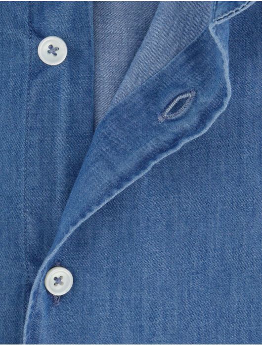 Xacus overhemd blauw cutaway boord