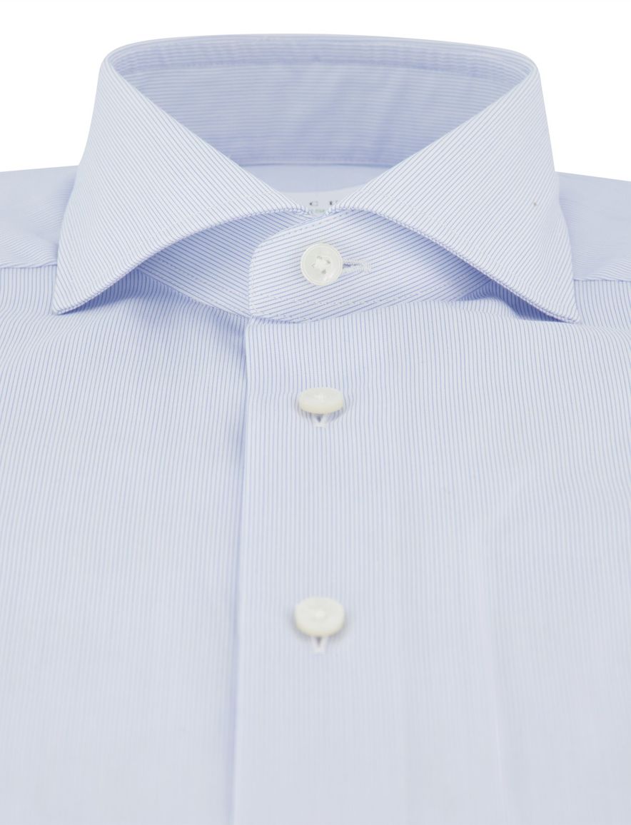 Xacus Tailor Fit overhemd lichtblauw streepje