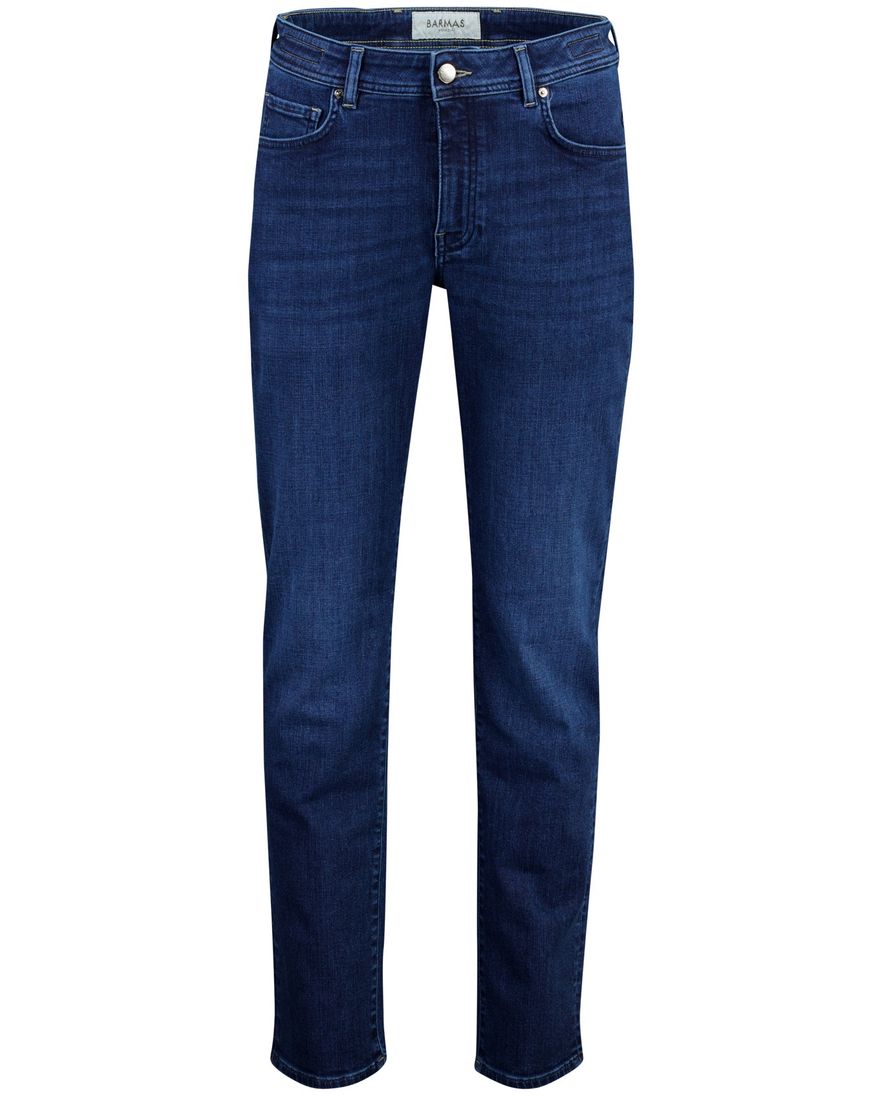 Barmas Dean 5 pocket jeans donkerblauw zonder omslag