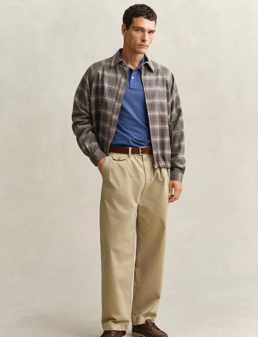 Gant polo blauw 2-knoops lange mouw