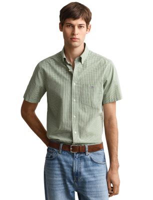 Gant Gant overhemd korte mouw groen geruit