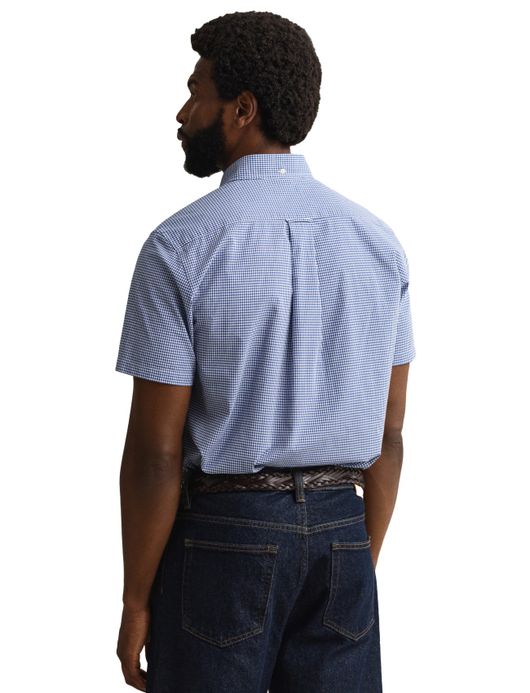 Overhemd Gant met blauw ruitjes en borstzak