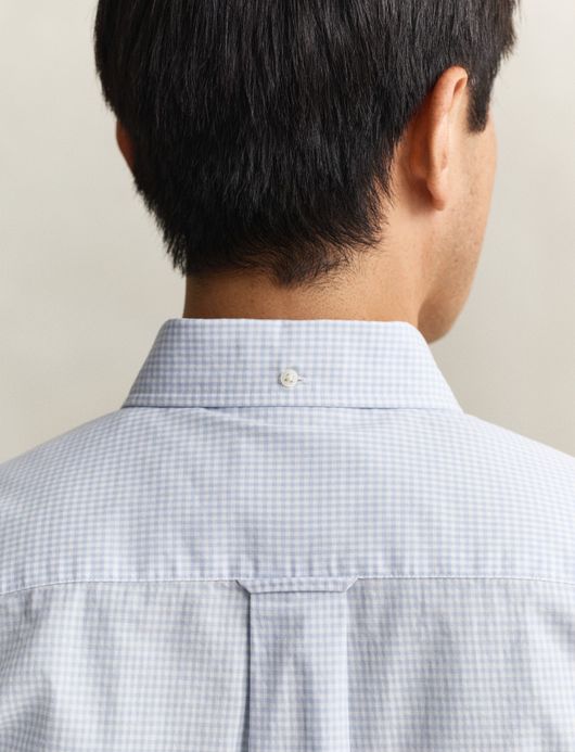 Overhemd Gant blauw geruit met borstzak