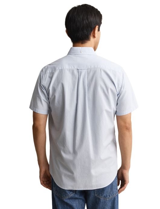 Overhemd Gant blauw geruit met borstzak