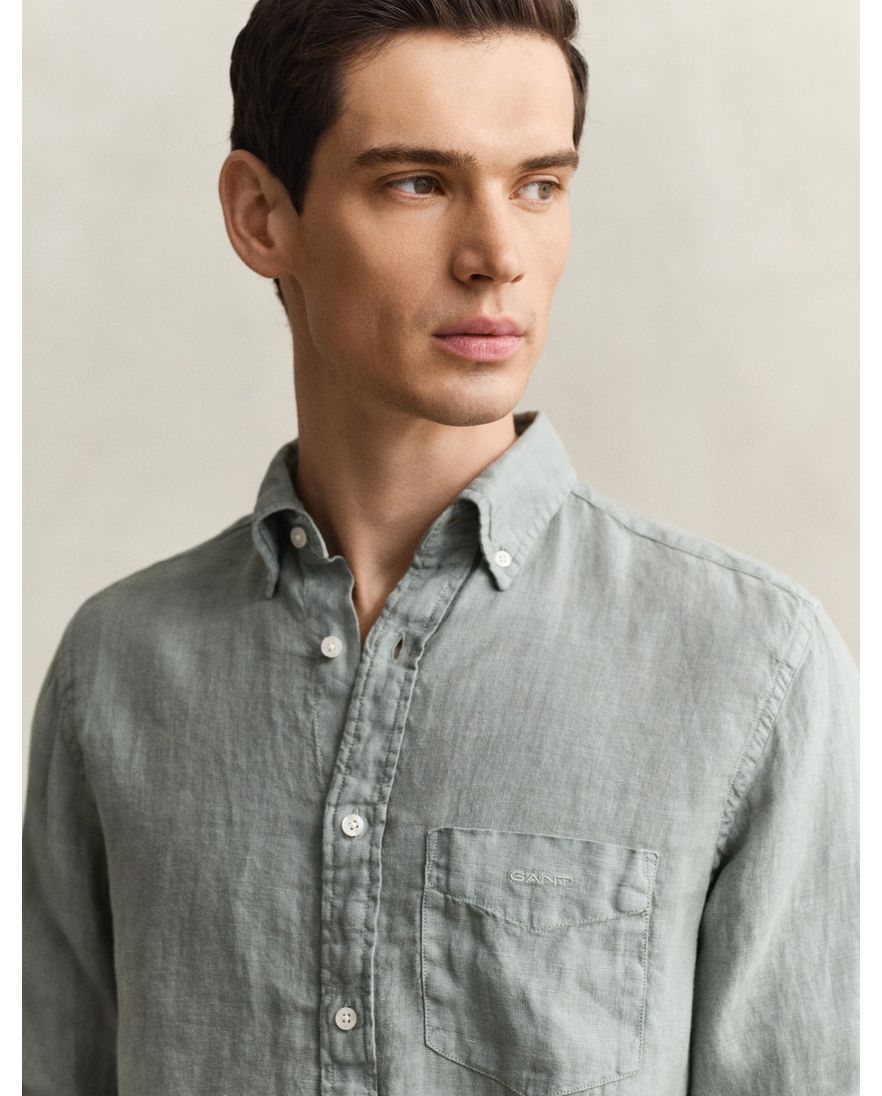 Gant overhemd grijs met borstzak