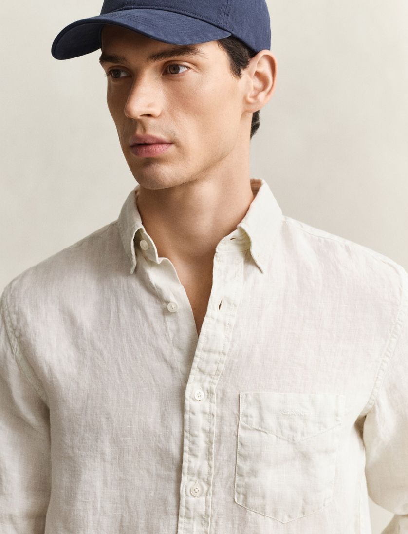Gant overhemd linnen beige button down