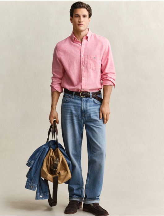 Gant overhemd roze linnen