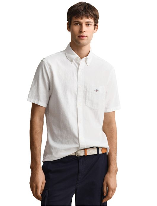 Gant overhemd korte mouw wit