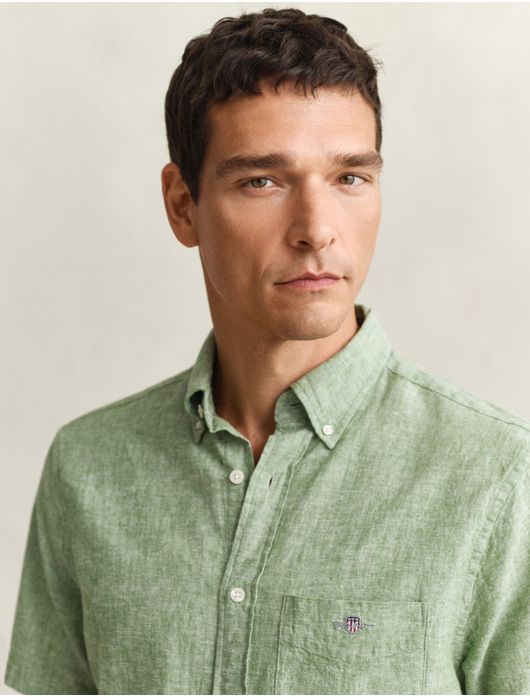 Gant overhemd korte mouw groen
