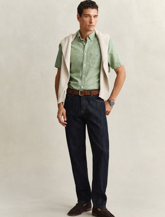 Gant kort mouw overhemd groen