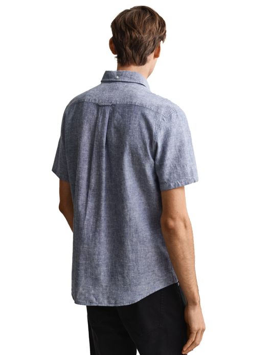 Gant overhemd korte mouw blauw