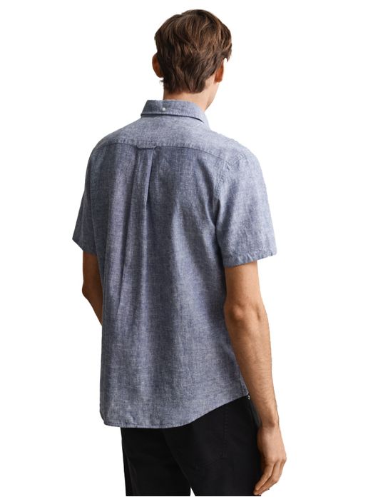 Gant overhemd korte mouw blauw