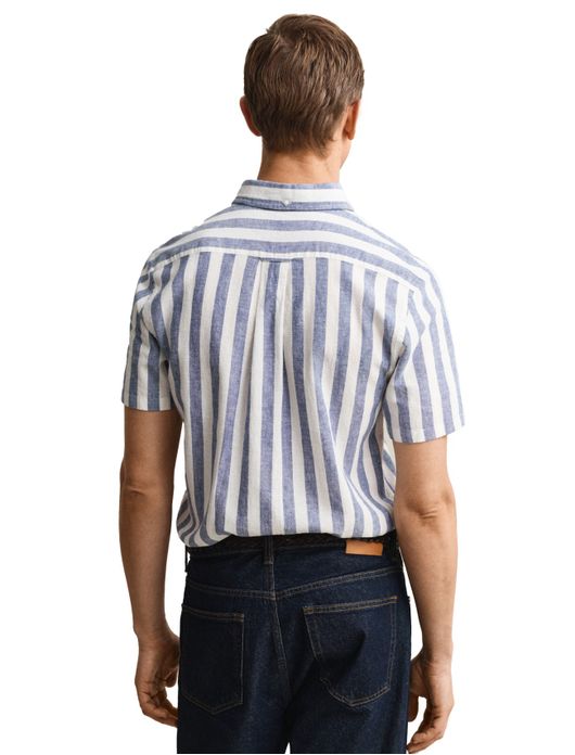 Gant overhemd korte mouw blauw