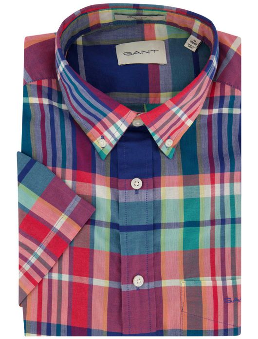 Gant Regular Fit Madras overhemd korte mouw multicolor ruit