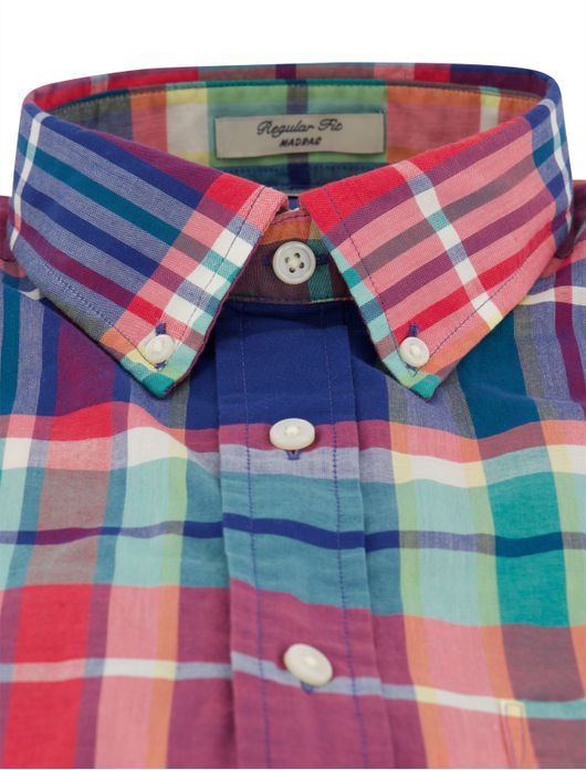 Gant Regular Fit Madras overhemd korte mouw multicolor ruit