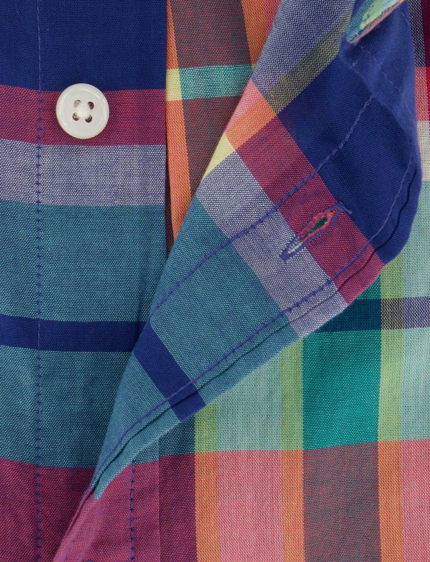 Regular Fit Gant Madras overhemd korte mouw geruit multicolor