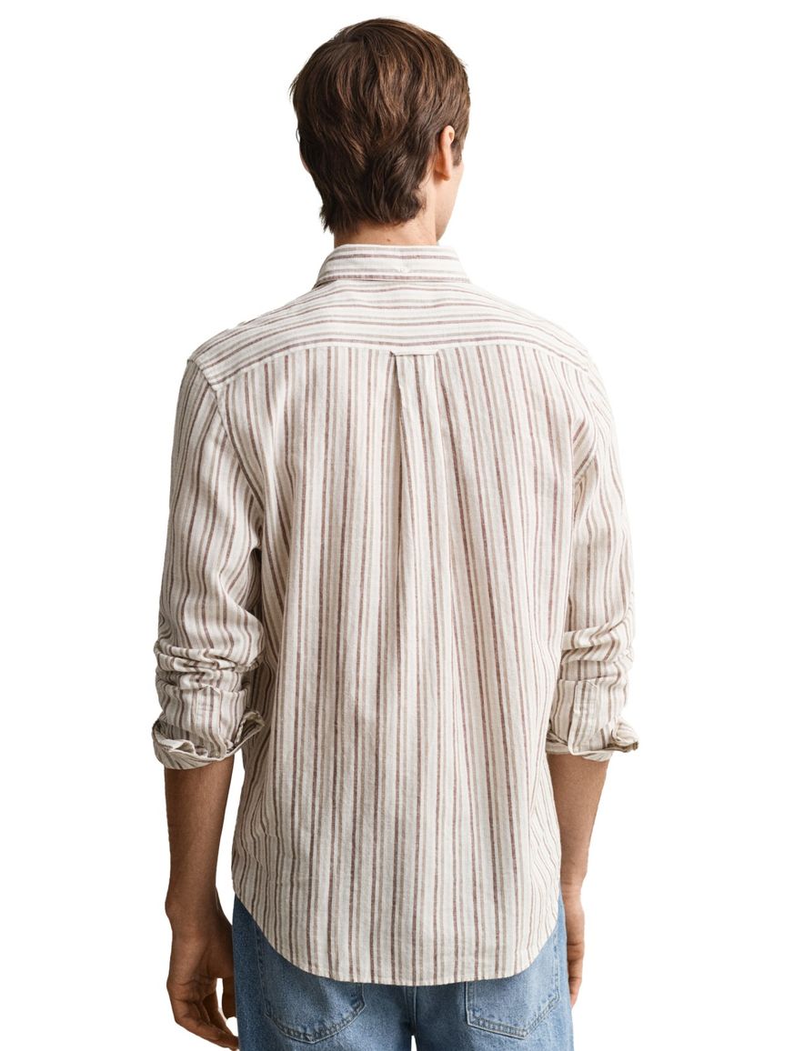 Gant overhemd beige gestreept normale fit