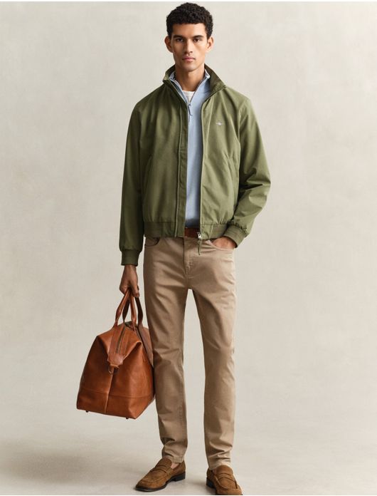 Gant jas groen polyester effen