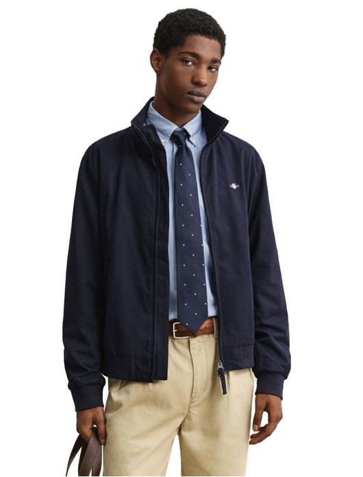 Gant jas donkerblauw effen polyeste