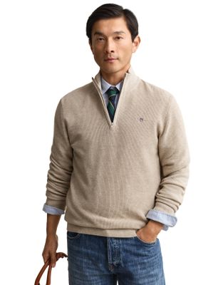 Gant Gant trui beige half zip
